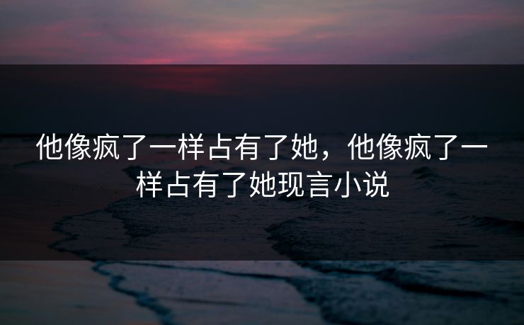 他像疯了一样占有了她，他像疯了一样占有了她现言小说  第1张