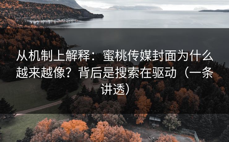 从机制上解释：蜜桃传媒封面为什么越来越像？背后是搜索在驱动（一条讲透）  第1张
